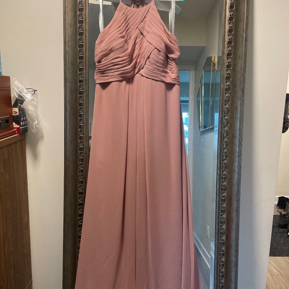 Azazie Ginger Bridesmaid Dress in Dusty Rose - A-line pleated floor-length - Picture 3 of 3